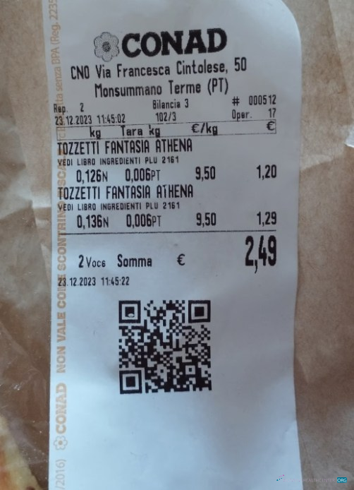 Download Conad retail store payment receipt Photoshop template